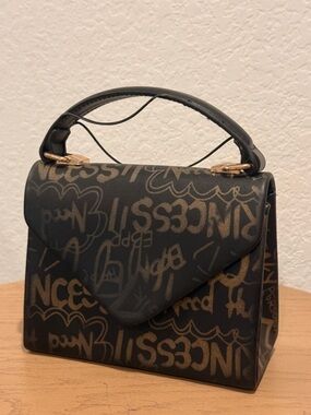 Bam Forever Black Graffiti-Print Top Handle Satchel